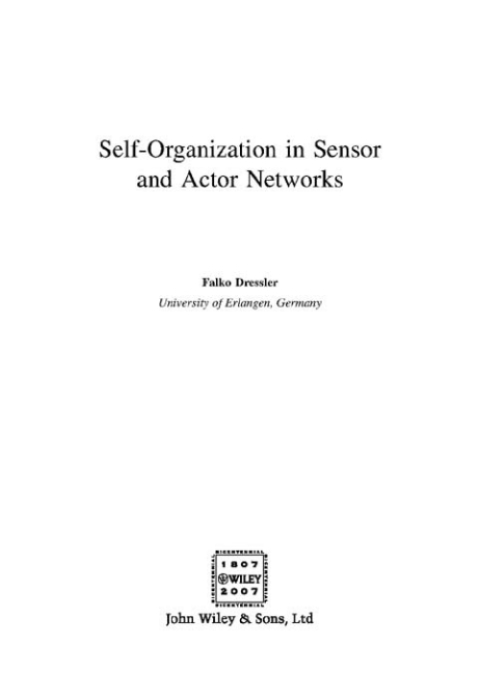 Cover image for book Self-Organization in Sensor and Actor Networks