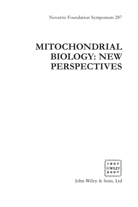 Cover image for book Mitochondrial Biology