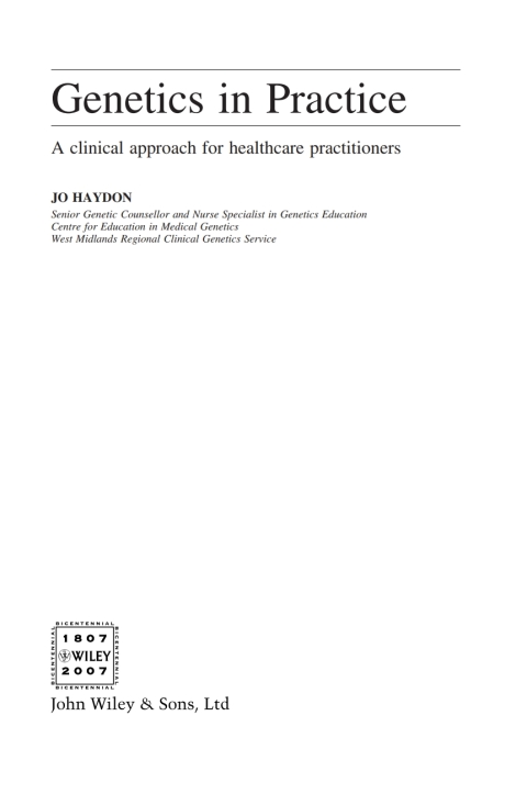 Cover image for book Genetics in Practice