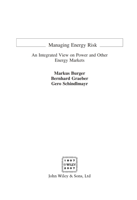 Cover image for book Managing Energy Risk