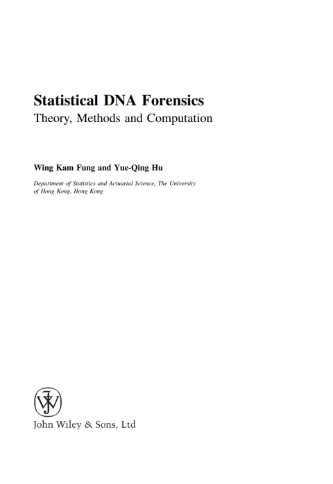 Cover image for book Statistical DNA Forensics