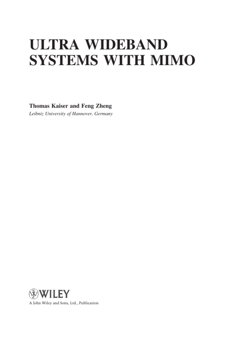Cover image for book Ultra Wideband Systems with MIMO
