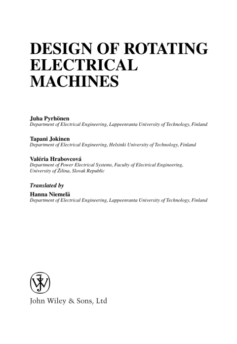 Cover image for book Design of Rotating Electrical Machines