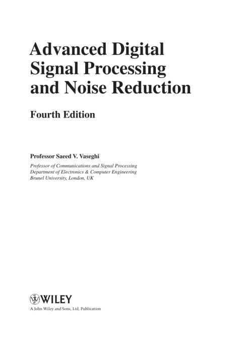 Cover image for book Advanced Digital Signal Processing and Noise Reduction