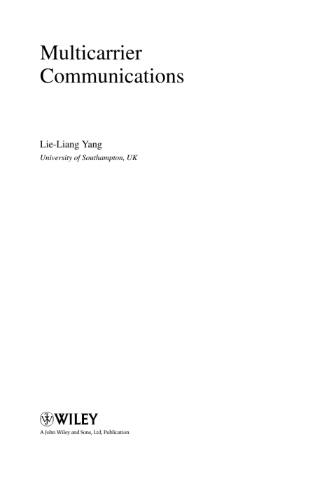 Cover image for book Multicarrier Communications