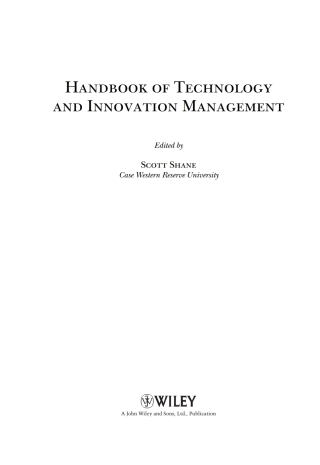 The Handbook of Technology and Innovation Management