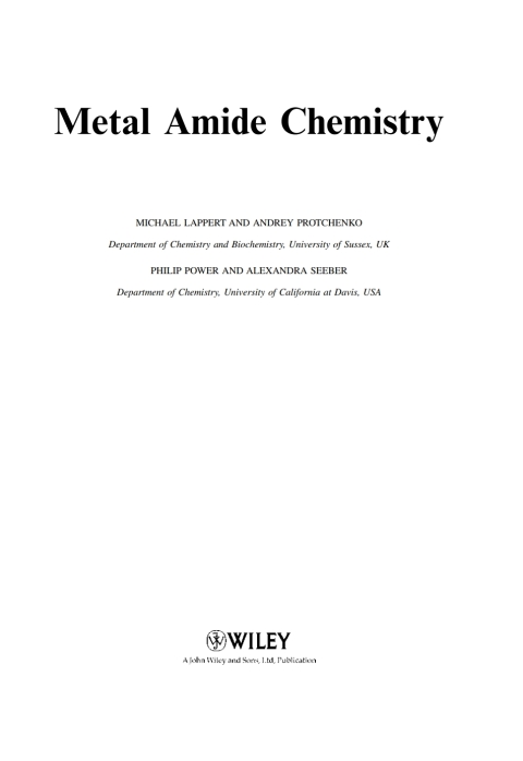 Metal Amide Chemistry 