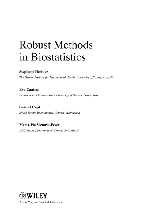 Cover image for book Robust Methods in Biostatistics