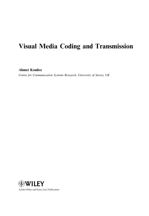 Cover image for book Visual Media Coding and Transmission