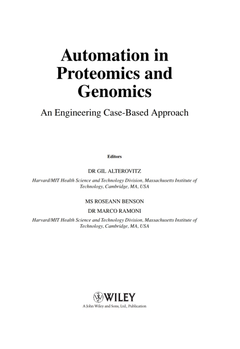 Cover image for book Automation in Proteomics and Genomics