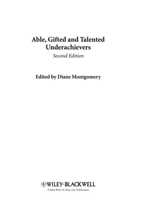 Cover image for book Able, Gifted and Talented Underachievers