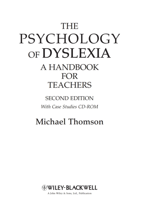 The Psychology of Dyslexia 