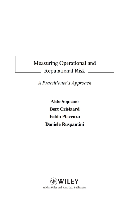 Cover image for book Measuring Operational and Reputational Risk