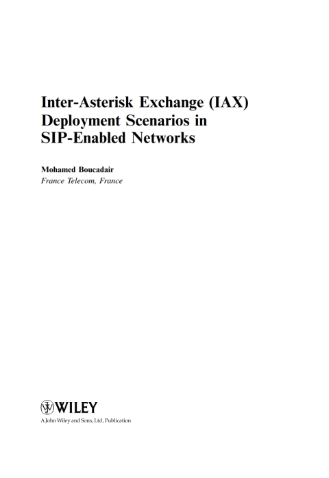 Cover image for book Inter-Asterisk Exchange (IAX)