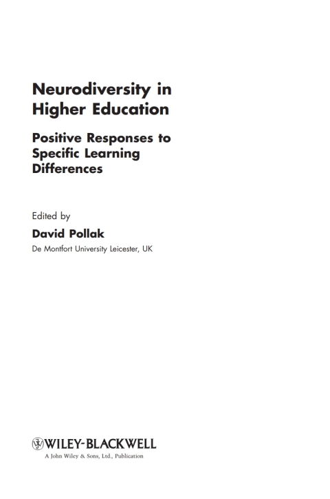 Cover image for book Neurodiversity in Higher Education