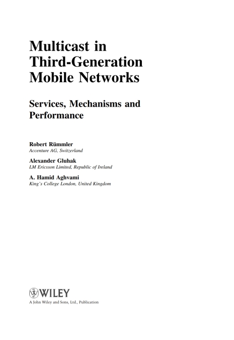 Cover image for book Multicast in Third-Generation Mobile Networks