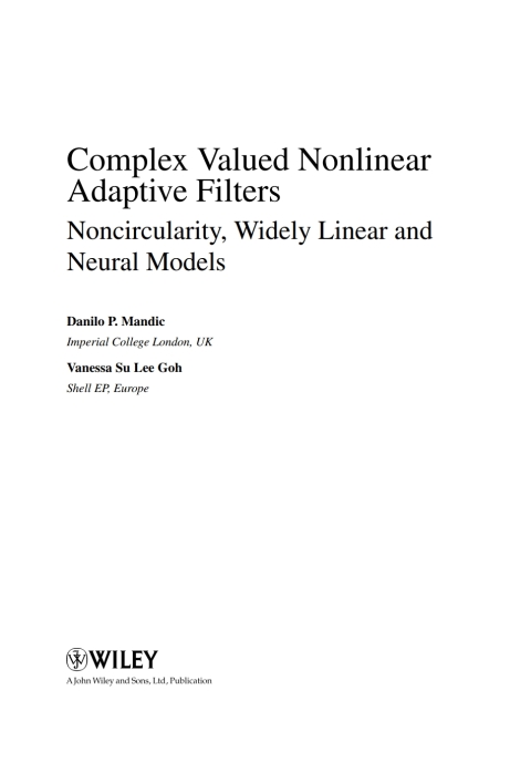 Cover image for book Complex Valued Nonlinear Adaptive Filters