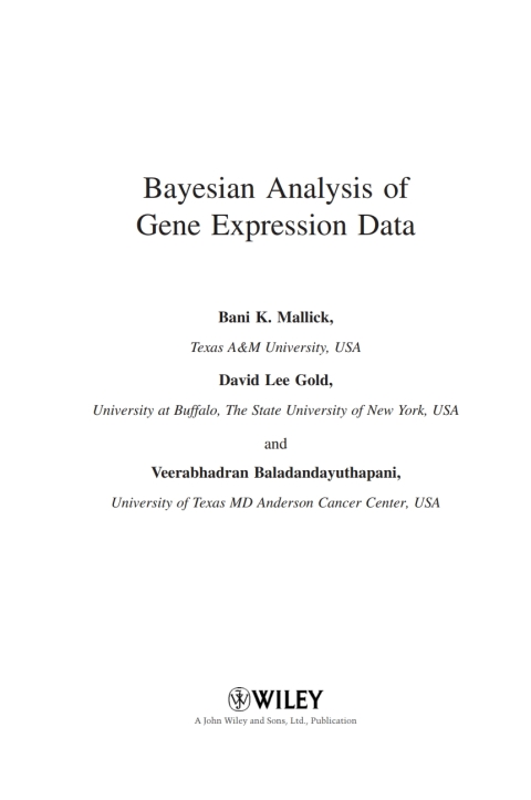 Cover image for book Bayesian Analysis of Gene Expression Data