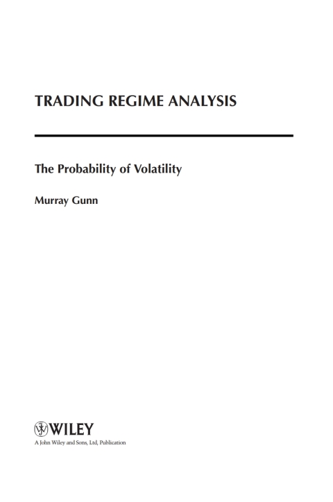 Cover image for book Trading Regime Analysis