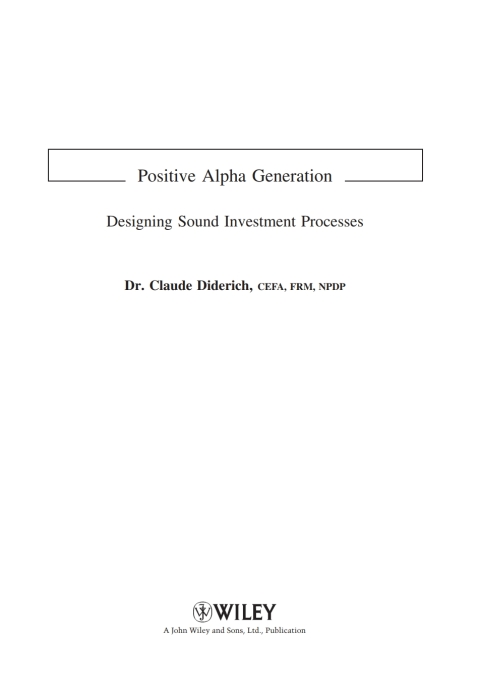 Cover image for book Positive Alpha Generation
