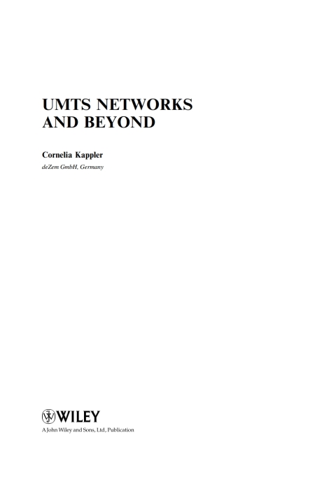 Cover image for book UMTS Networks and Beyond