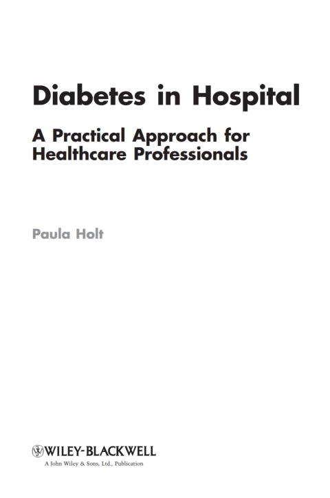 Cover image for book Diabetes in Hospital