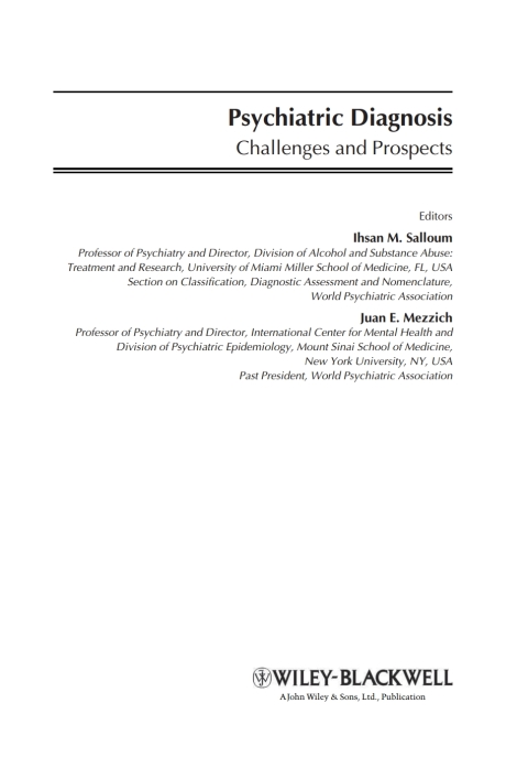 Cover image for book Psychiatric Diagnosis