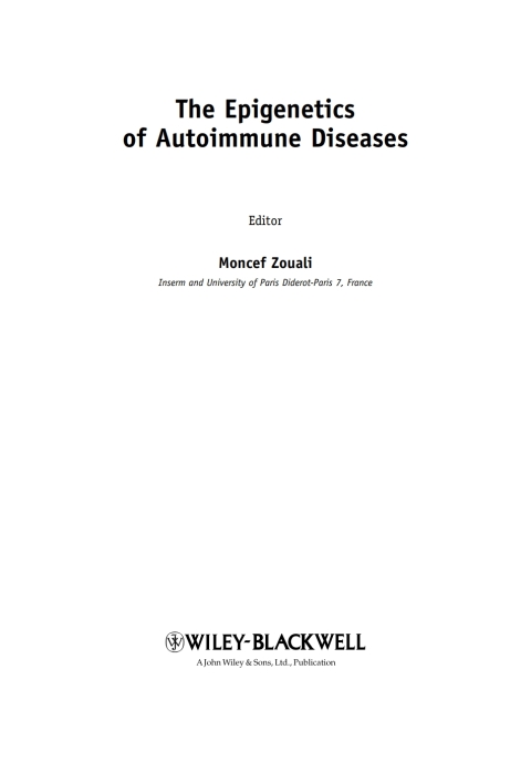 Cover image for book The Epigenetics of Autoimmune Diseases