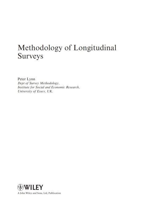 Cover image for book Methodology of Longitudinal Surveys