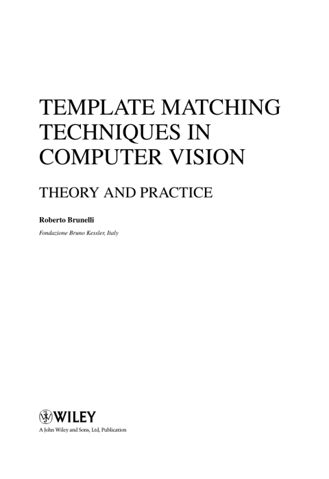 Cover image for book Template Matching Techniques in Computer Vision