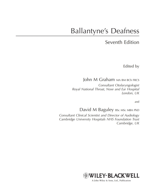Cover image for book Ballantyne's Deafness