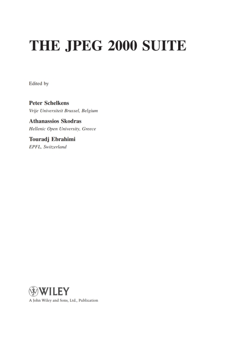 Cover image for book The JPEG 2000 Suite