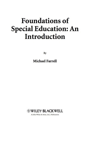 Foundations of Special Education an Introduction