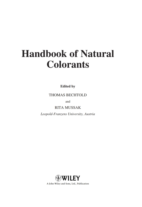 Cover image for book Handbook of Natural Colorants