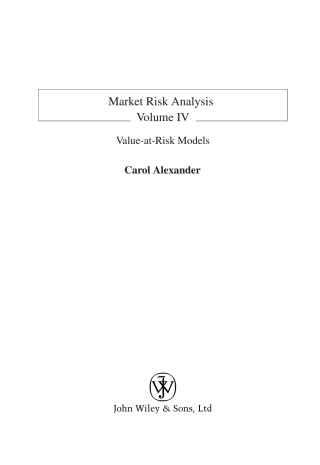 Market Risk Analysis, Value at Risk Models