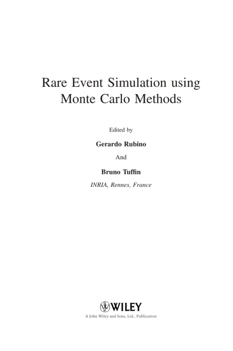 Cover image for book Rare Event Simulation using Monte Carlo Methods