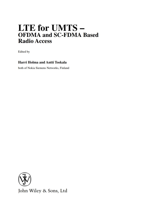 Cover image for book LTE for UMTS: OFDMA and SC-FDMA Based Radio Access