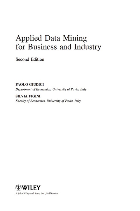 Cover image for book Applied Data Mining for Business and Industry