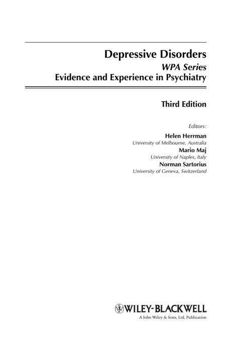 Cover image for book Depressive Disorders