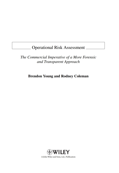 Cover image for book Operational Risk Assessment