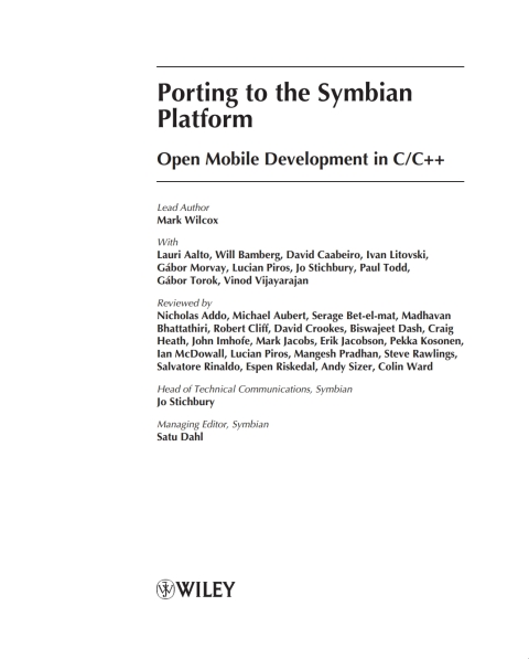 Cover image for book Porting to the Symbian Platform