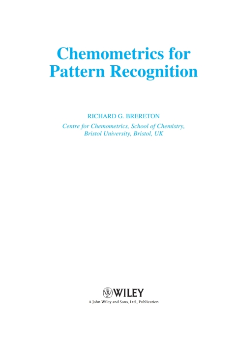 Cover image for book Chemometrics for Pattern Recognition
