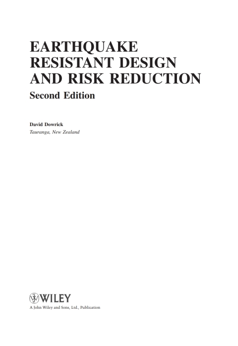 Cover image for book Earthquake Resistant Design and Risk Reduction, 2nd Edition
