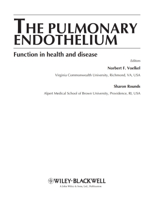 The Pulmonary Endothelium