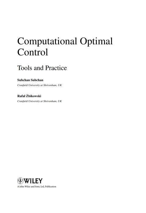 Cover image for book Computational Optimal Control