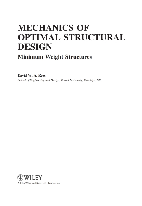 Mechanics of Optimal Structural Design 