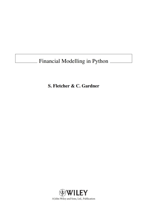 Cover image for book Financial Modelling in Python