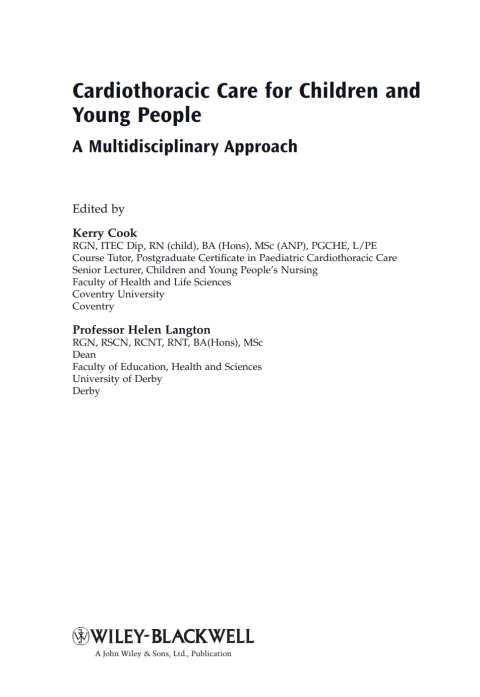 Cover image for book Cardiothoracic Care for Children and Young People: A Multidisciplinary Approach