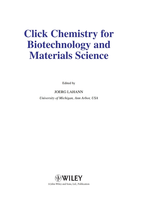Cover image for book Click Chemistry for Biotechnology and Materials Science