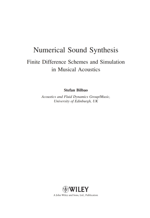 Cover image for book Numerical Sound Synthesis